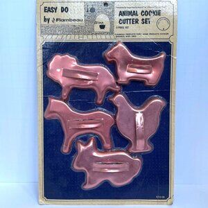 Animal Cookie Cutter Set  Copper Color Vintage Metal NIP